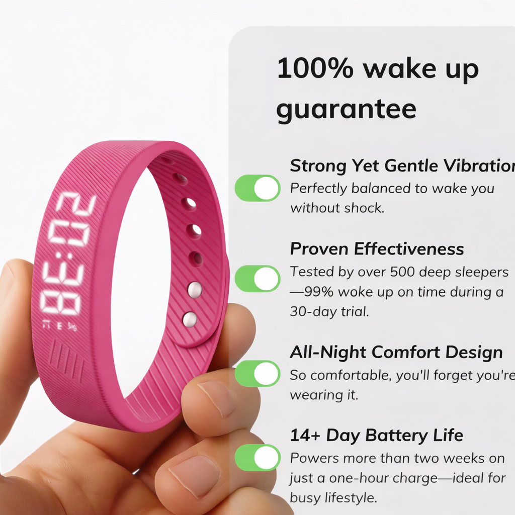 HushSense Silent Vibration Alarm Band with Running Pedometer