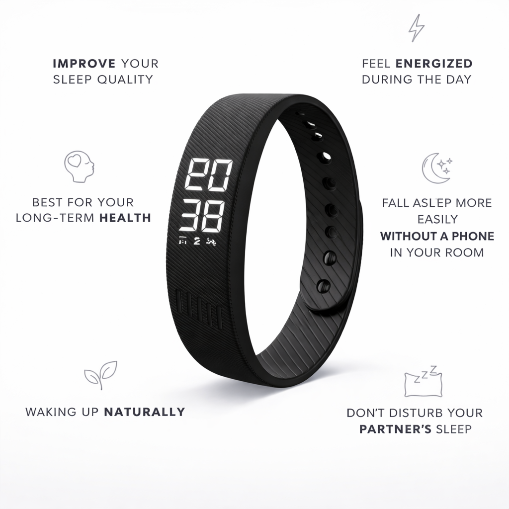 HushSense Silent Vibration Alarm Band with Running Pedometer