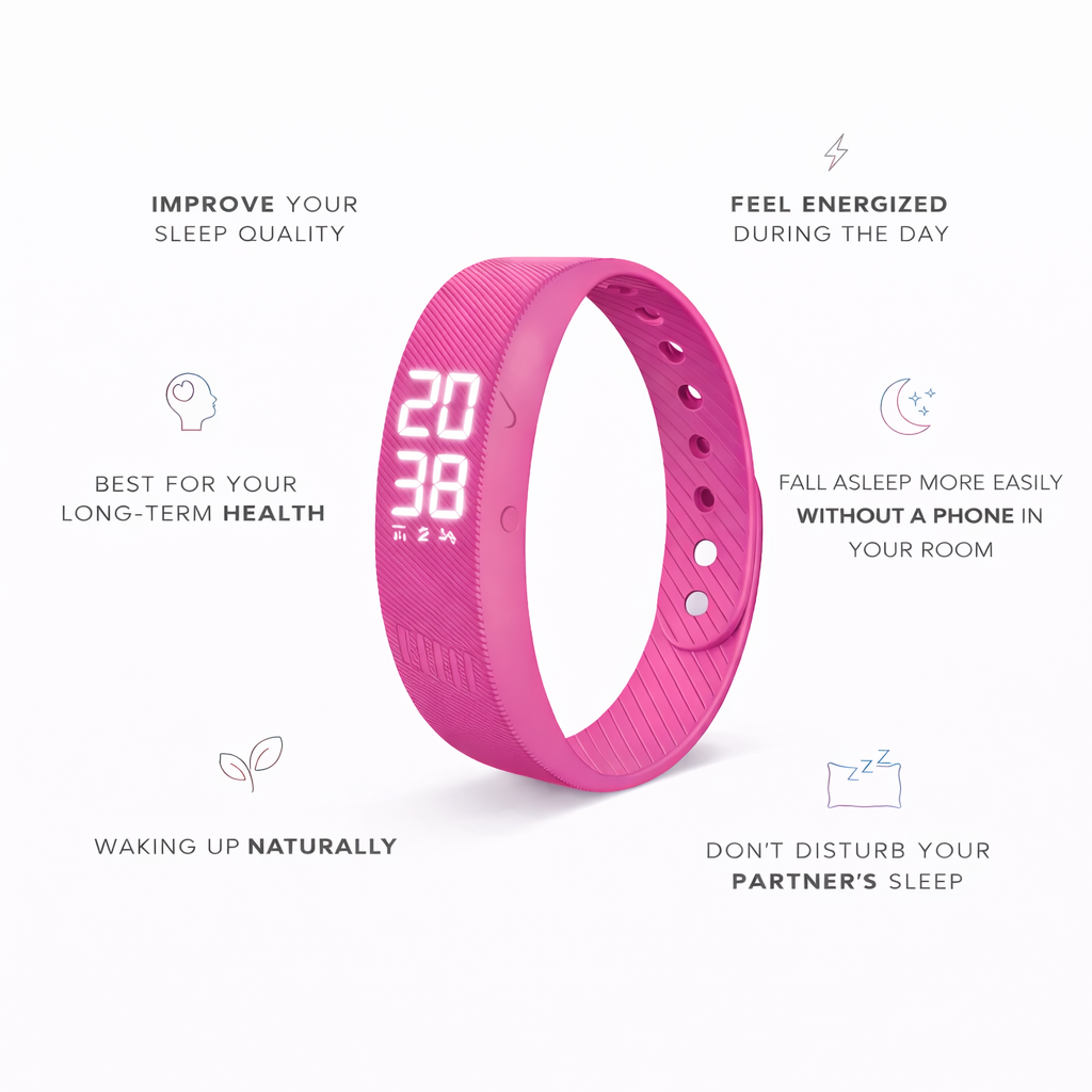 HushSense Silent Vibration Alarm Band with Running Pedometer
