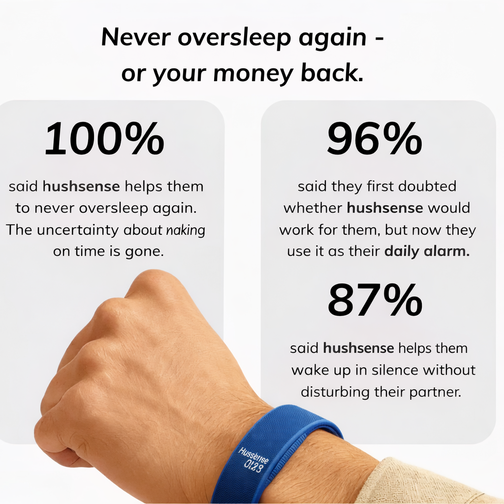 HushSense Silent Vibration Alarm Band with Running Pedometer