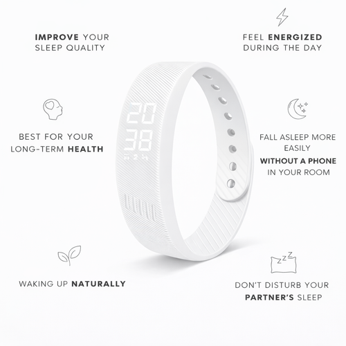 HushSense Silent Vibration Alarm Band with Running Pedometer